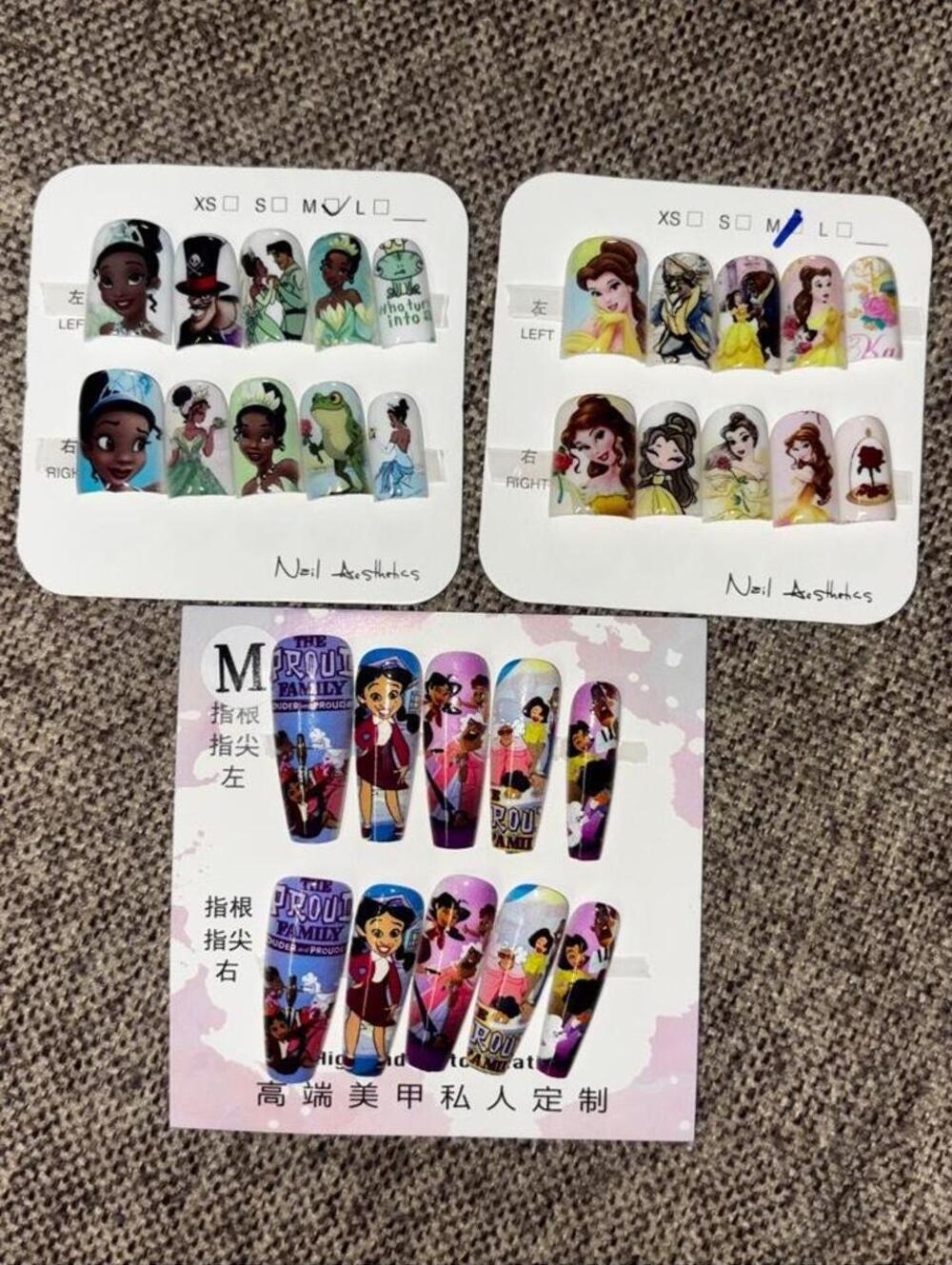Disney Multi and White Nail